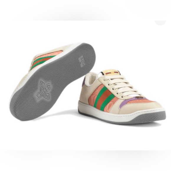 Gucci Screener sneaker (pink, green, orange) -womens - Picture 2 of 15